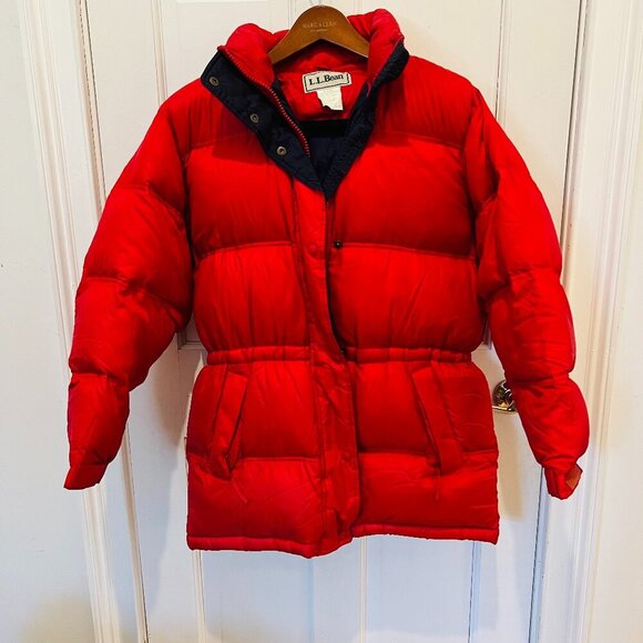 Vintage LL Bean Jacket Parka Women Medium Goose Down Puffer Heavy USA 1980s - Picture 1 of 16